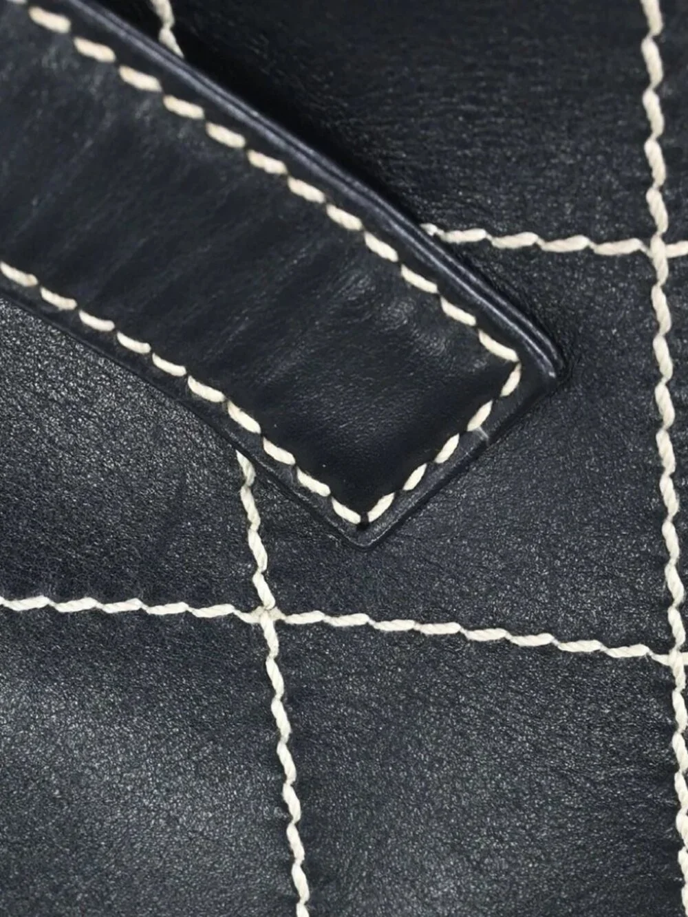 Chanel Black Calfskin Wild Stitch Tote Handbag